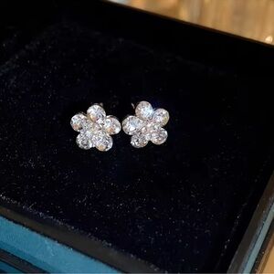 Elegant Silver Flower Stud Earrings